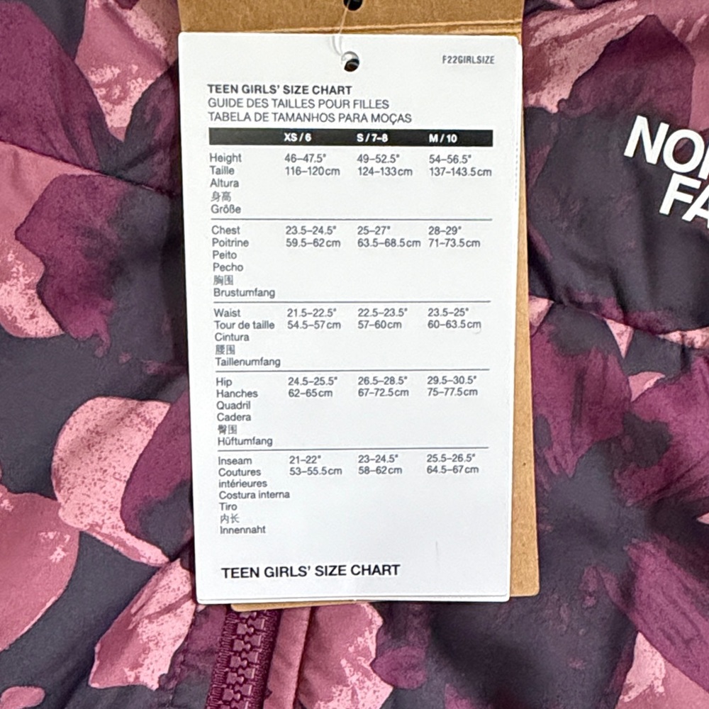 The North Face reversible Floral Pink and Purple Jacket - Picture 3 of 6
